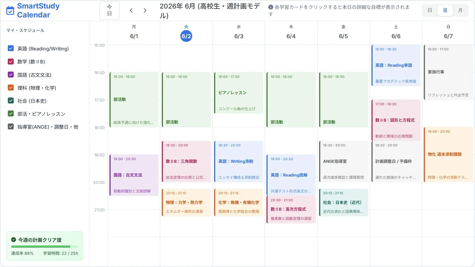 学習スケジュール